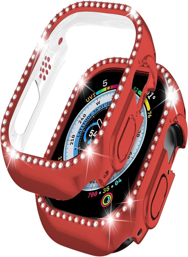 Next Next store Compatible with i watch Ultra 49mm PC Protective Case for Women Girls (Red)