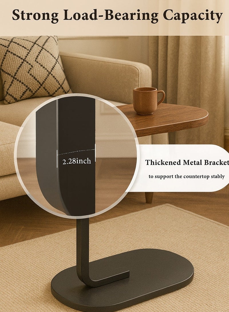 Roman Gifts C Shaped End Table for Couch Small Side Table with Metal Frame Slim Skinny End Tables for Small Spaces, Side Table for Sofa Bed Small TV Tray Table for Living Room Bedroom - Image 5