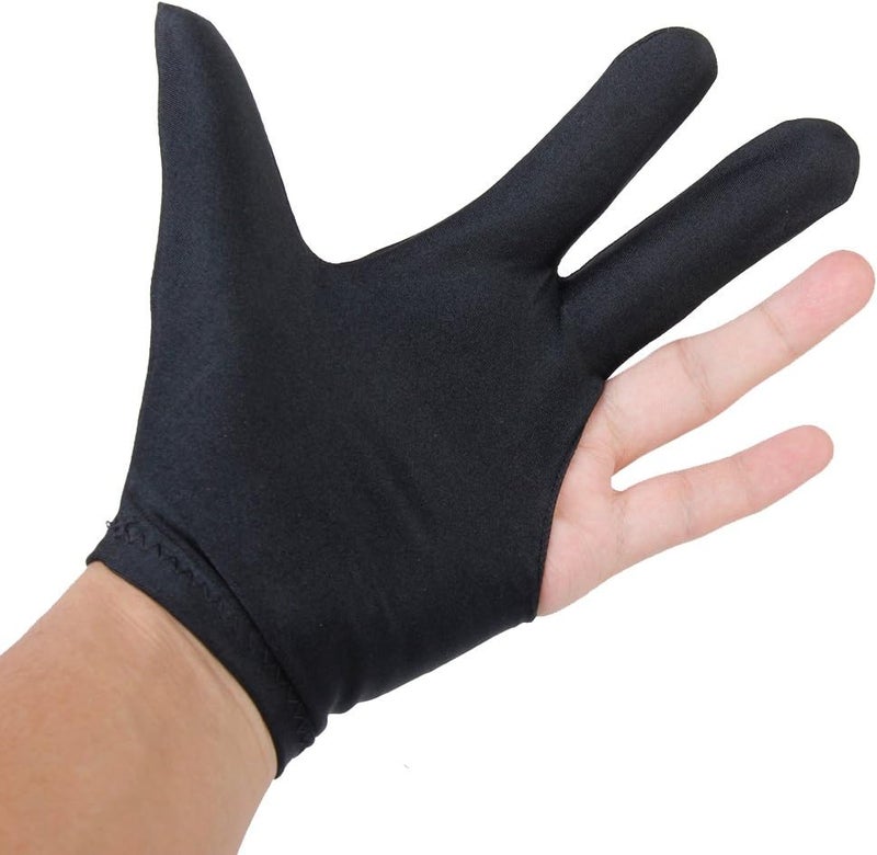 klarako Billiard Gloves 15PCS /Set 3 Finger Pool Cue Gloves Strentchy One Size Fits All Men or Women Snooker Gloves Left/Right Hand - Image 2