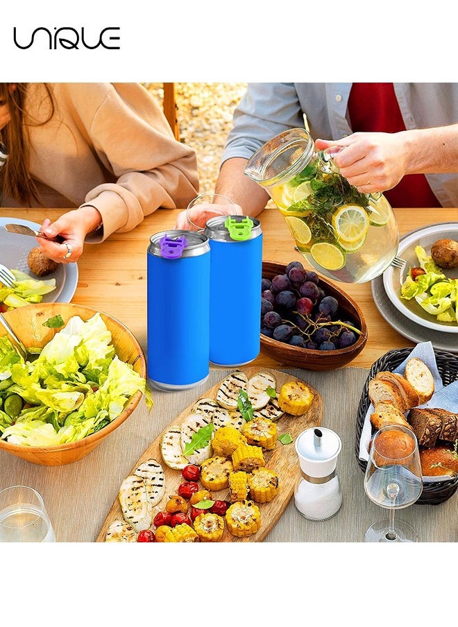 Unique - 6Pcs Easy Can Opener, Beverage Can Lid Protector, Color Soda Can Lid Lid, Manual Easy Can Opener，Plastic Drink Can Tab Opener for Family Aluminum Beverage Cold Drink Pop Soda - Image 1
