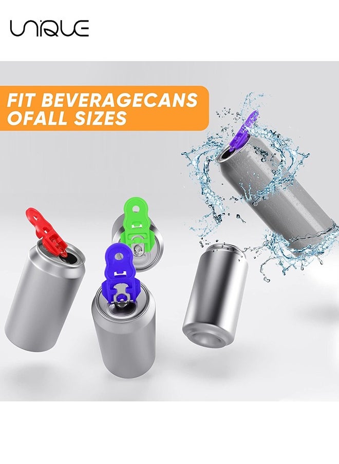 Unique - 6Pcs Easy Can Opener, Beverage Can Lid Protector, Color Soda Can Lid Lid, Manual Easy Can Opener，Plastic Drink Can Tab Opener for Family Aluminum Beverage Cold Drink Pop Soda - Image 1