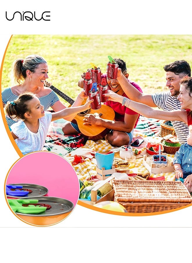 Unique - 6Pcs Easy Can Opener, Beverage Can Lid Protector, Color Soda Can Lid Lid, Manual Easy Can Opener，Plastic Drink Can Tab Opener for Family Aluminum Beverage Cold Drink Pop Soda - Image 1