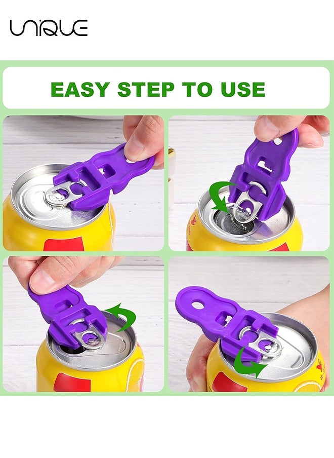 Unique - 6Pcs Easy Can Opener, Beverage Can Lid Protector, Color Soda Can Lid Lid, Manual Easy Can Opener，Plastic Drink Can Tab Opener for Family Aluminum Beverage Cold Drink Pop Soda - Image 1