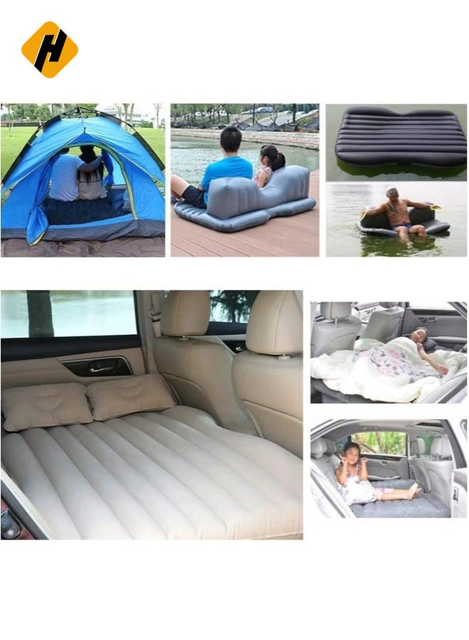 HuHa Car Travel Bed 138 * 85 45Cm Suv Air Mattresses Inflatable For Camping Children Rear Double Adjustable Sleeping Pad Airbed Seat Cover Cushion Flocking Cloth - Image 4