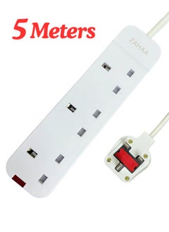 5 m UK Extension Cord with 3 Power Socket, 3 Way Power Strip, Extension Lead 5 meter - White Electricity connection with 3 outlets, 5 meters long, - pzsku/Z247538137D846F4E2247Z/45/_/1737188637/7ecd706e-22a0-4b25-bd23-ce19268bbb33