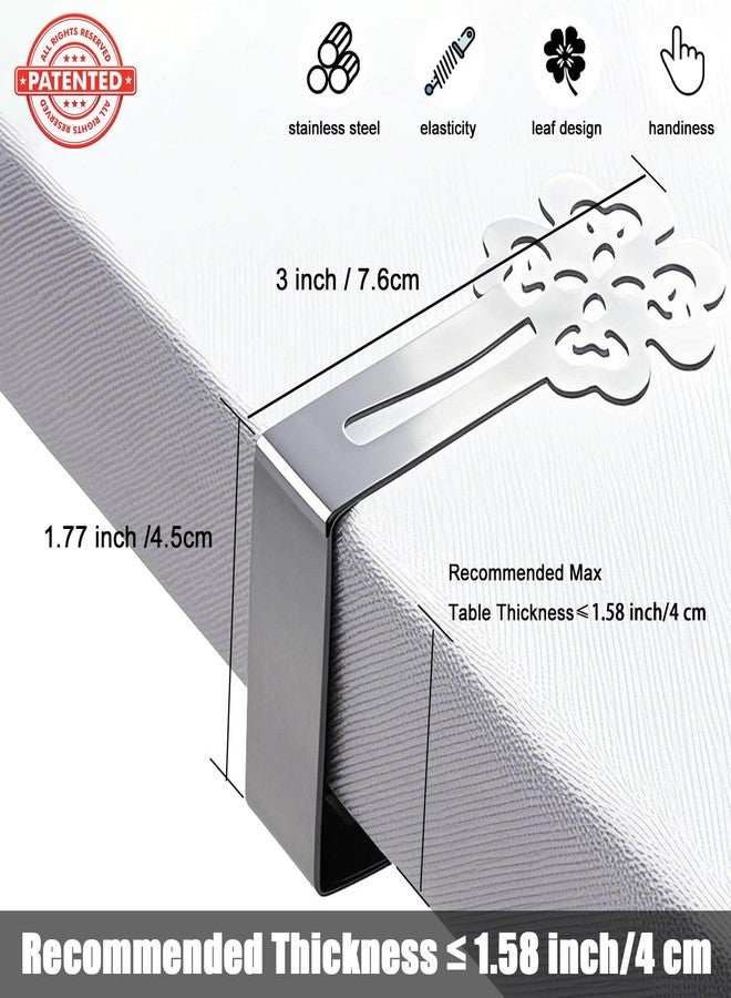 CUNGLIN Tablecloth Clips for Outdoor Thick Tables 10 Pack, Lucky Clover Picnic Table Cloth Holder Clip Indoor, Heavy Duty Stainless Steel Cover Clamp for Party Wedding Home Restaurant Camping Accessories - Image 2