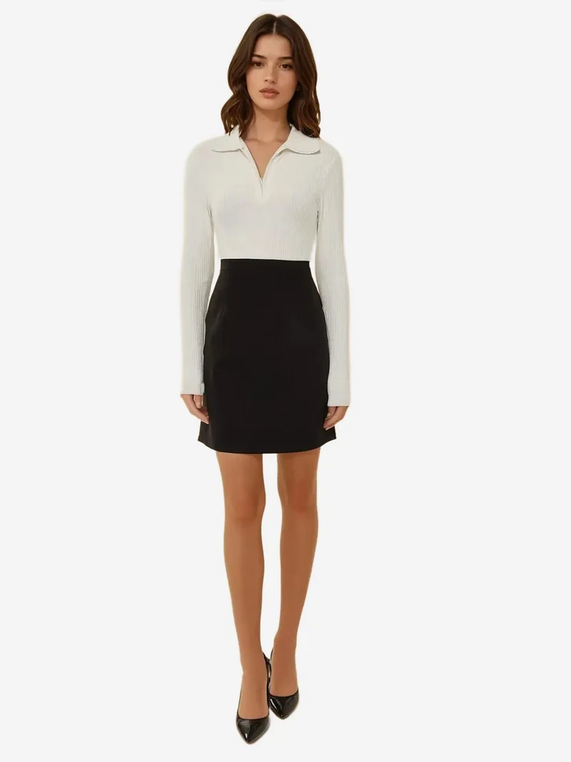 Hiccup Black High-Waist Mini A-Line Skirt for Women | Best Price UAE