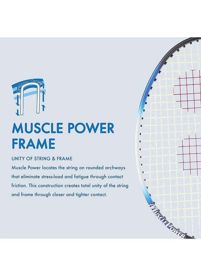 Muscle Power 22LT Carbon Graphite Strung Badminton Racket with Full Racket Cover (For Intermediate Players | 83 grams | Maximum String Tension - 30lbs