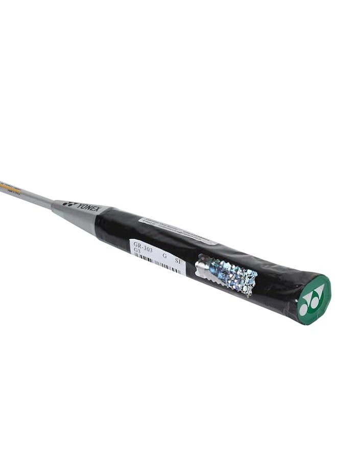 يونيكس مضرب تنس الريشة Yonex GR 303 المصنوع من مزيج الألومنيوم مع غطاء كامل، طقم من قطعتين (فضي/فضي) - Image 5
