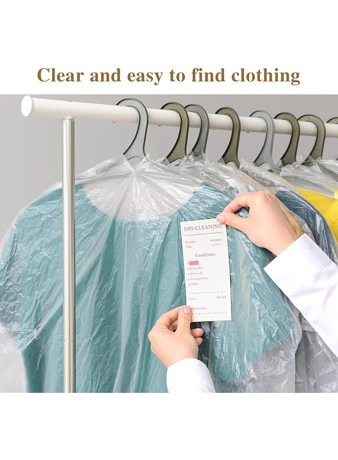 DUNISO 30 Pack Clear Garment Bags，Hanging Garment Bags，Plastic Clear Clothes Covers，Waterproof and Dustproof，for Home Storage Clothing Stores & Travel，60*150cm - Image 5