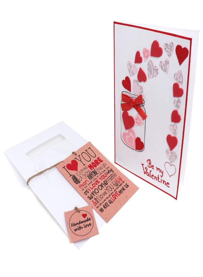SURPRISE SOMEONE بطاقة معايدة مفاجئة لعيد الحب (بتصميم برطمان الحب) مع ظرف + بطاقة "أحبك" (جميعها مصنوعة يدوياً) - Image 2