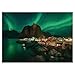 Larkipuzz Magic Northern Lights Landscape Puzzles for Adults 1000 Pieces Colorful Nature Aurora Norway Jigsaw Puzzles Beautiful Mountain Scenic Cabin River Puzzle - Image 4