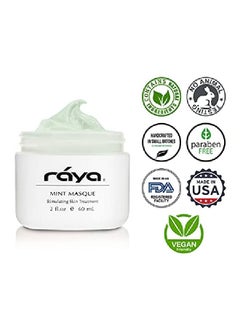 Raya Mint Masque (603) ; Cooling And Refreshing Facial Treatment Mask For Combination Partially Oily And Breakout Skin ; Minimizes Pores And Refines Complexion  - Image 5