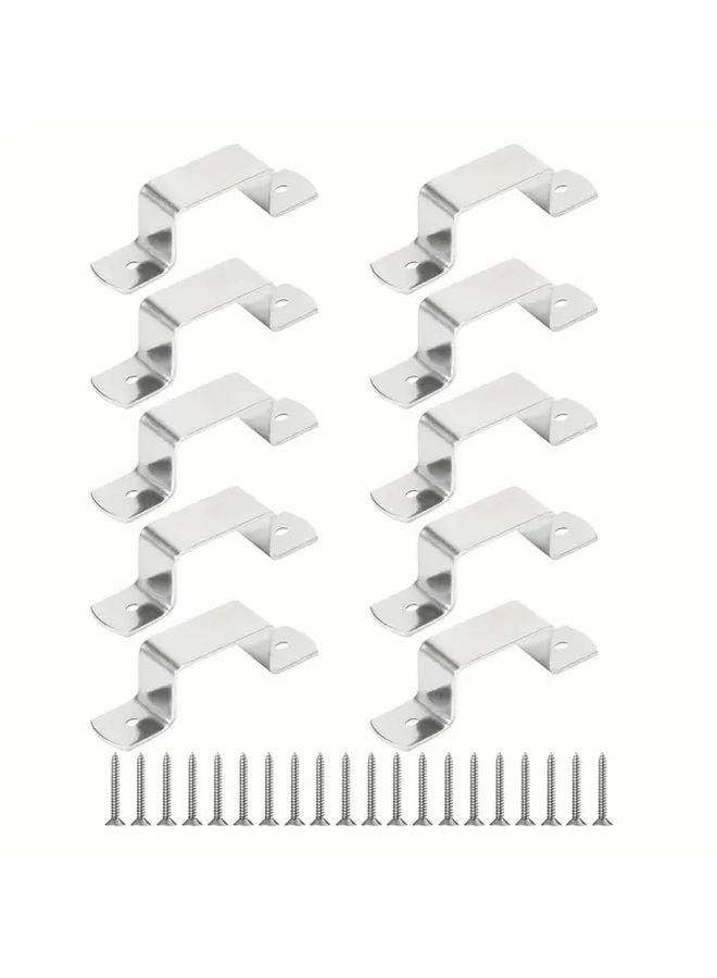 80x20 مم 10 قطع أقواس أمنية لأعمدة السياج من الصلب المجلفن لأعمدة الخشب الخرسانية 4 بوصة - Image 2
