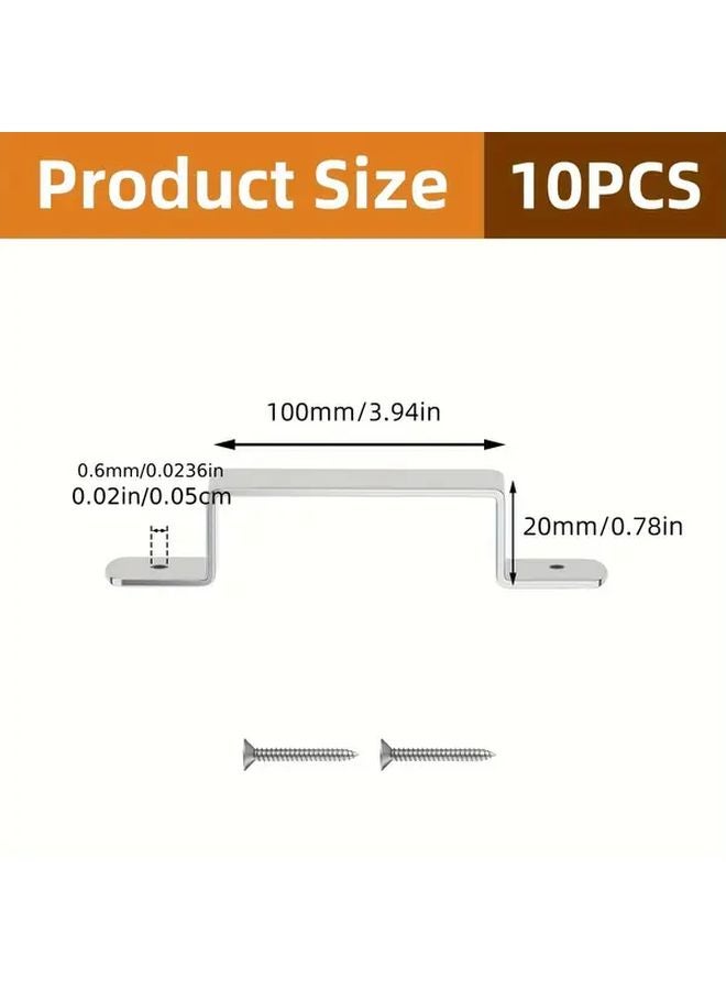 80x20 مم 10 قطع أقواس أمنية لأعمدة السياج من الصلب المجلفن لأعمدة الخشب الخرسانية 4 بوصة - Image 3