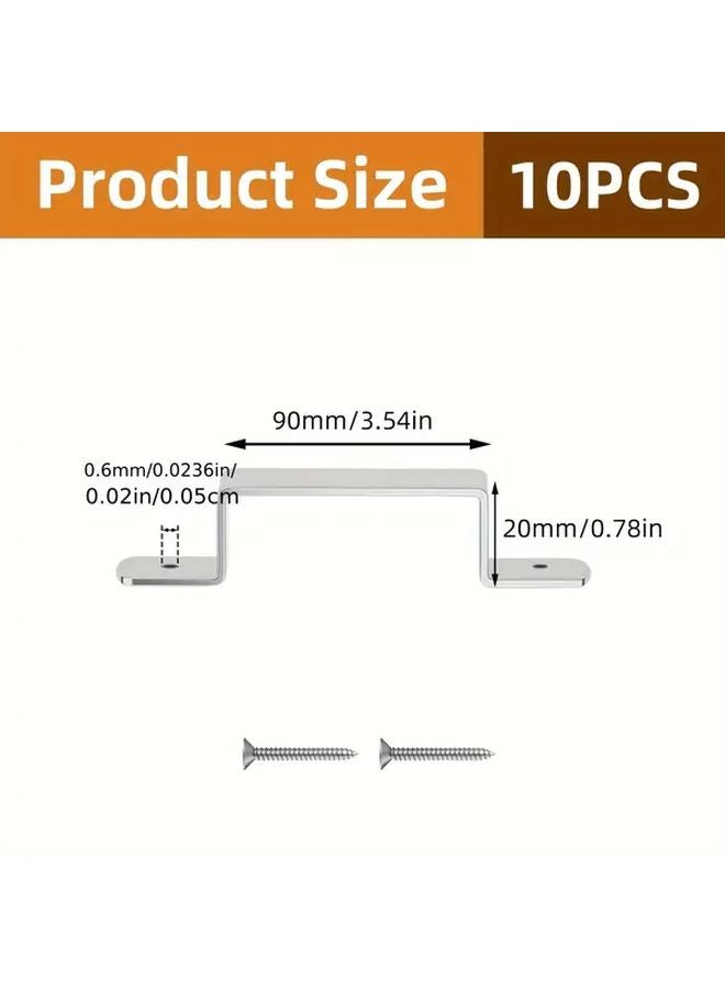 80x20 مم 10 قطع أقواس أمنية لأعمدة السياج من الصلب المجلفن لأعمدة الخشب الخرسانية 4 بوصة - Image 4