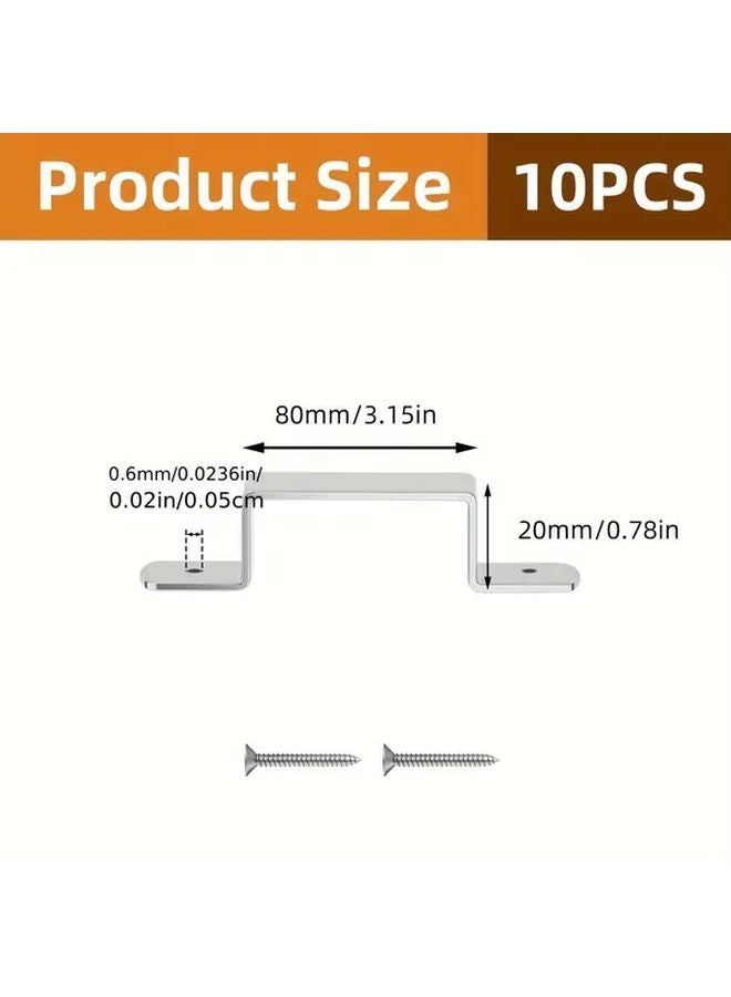 80x20 مم 10 قطع أقواس أمنية لأعمدة السياج من الصلب المجلفن لأعمدة الخشب الخرسانية 4 بوصة - Image 1