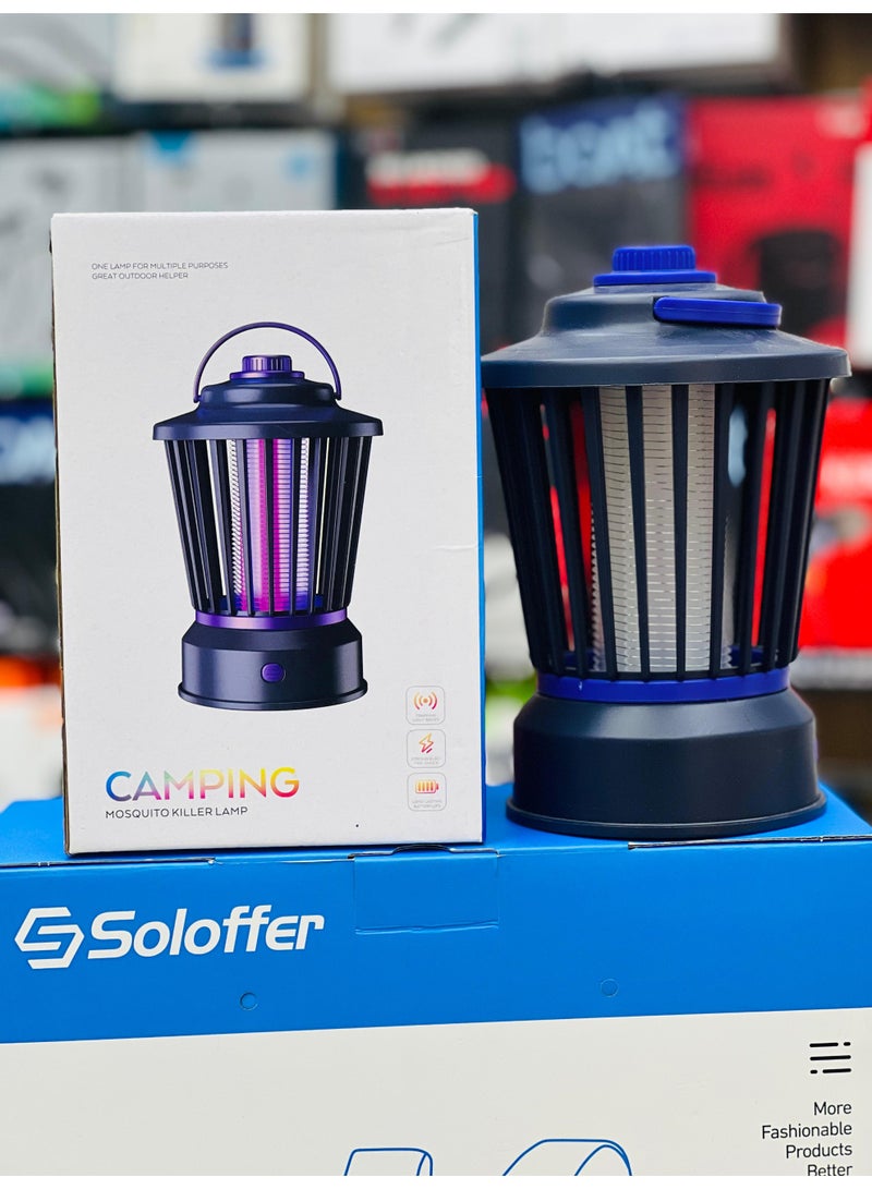 Soloffer Portable Electric Flying Insects Killer Bug Zapper Insect Killer Outdoor,Mosquito Insect Bug Zapper Trap Killer LED Lamp, Electronic Mosquito Killer Electric Insect Killer Indoor and Outdoor,Mosquito Killer LED UV Light, Fly Trap for Patio Yard Garden Indoor Use - Image 1