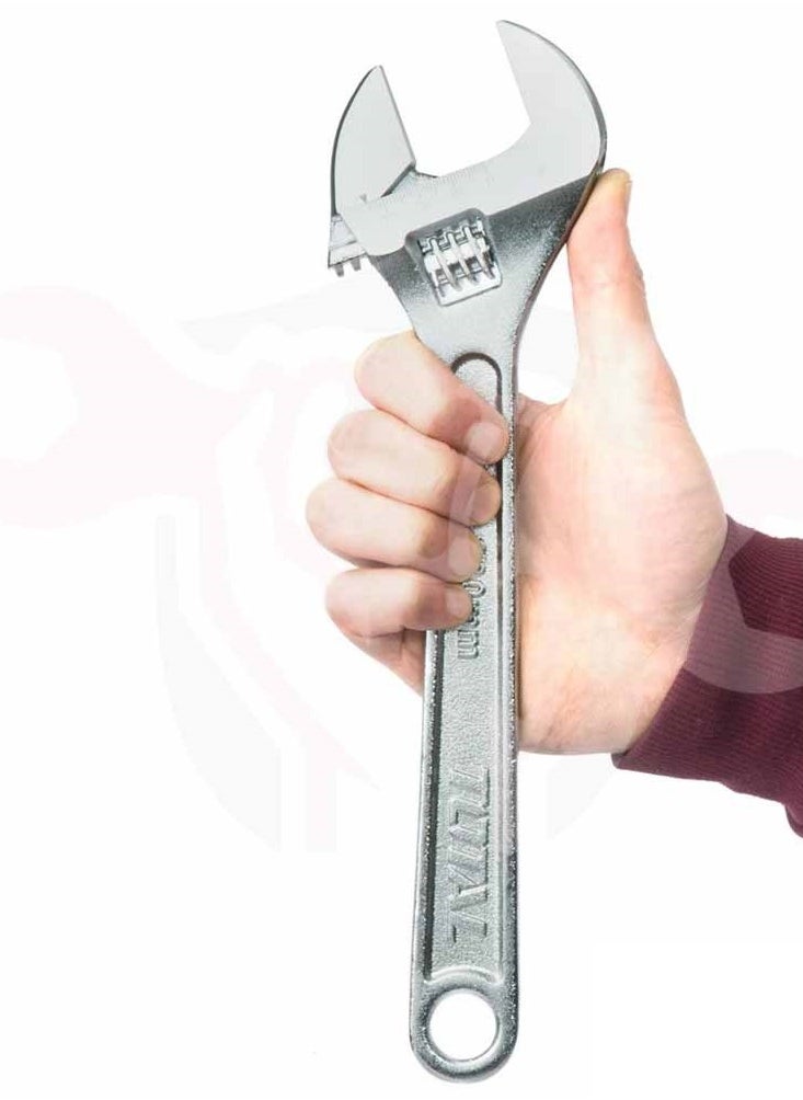 TOTAL Total 12-Inch Adjustable Wrench - Heavy-Duty Tool for Fastening and Loosening (0-40mm Jaw Capacity)  - Image 2