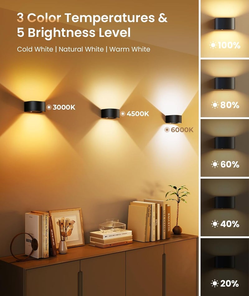 Tobeape Motion Sensor Wall Sconce with Remote, 5000mAh Battery Operated Rechargeable Wall Light Night Light with 3 Color Temps, Wireless LED Wall Mounted Lamp Indoor for Living Room Bedroom Bedside - Image 3