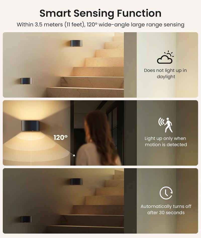 Tobeape Motion Sensor Wall Sconce with Remote, 5000mAh Battery Operated Rechargeable Wall Light Night Light with 3 Color Temps, Wireless LED Wall Mounted Lamp Indoor for Living Room Bedroom Bedside - Image 2