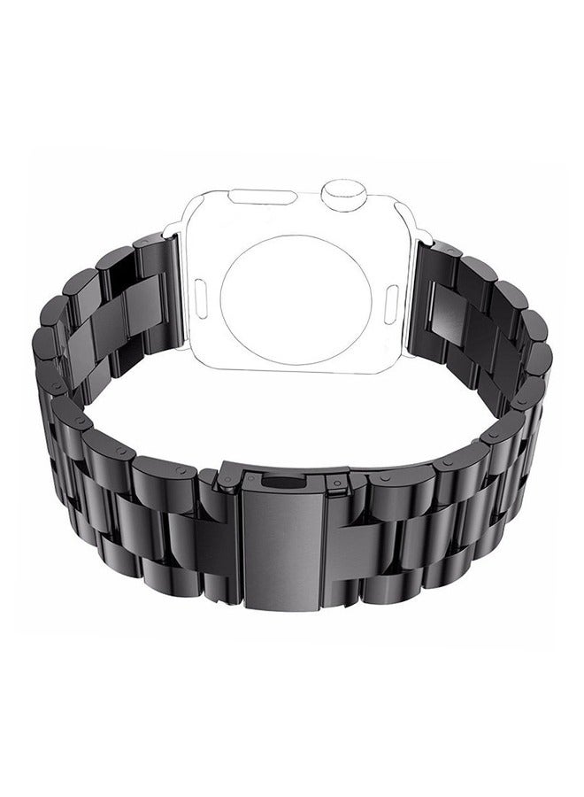 Stainless Steel Strap, Black Color, Compatible With For Apple Watch Series 9, Size 41 Mm - Image 3
