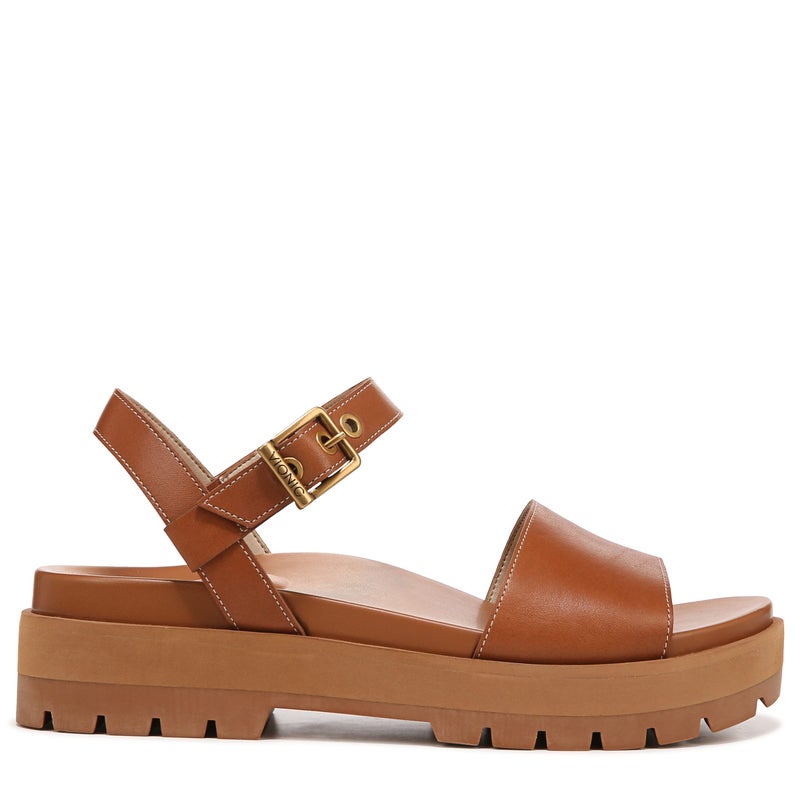 Vionic Women's Onyx Jamie Toe Adusjtable Strap Sandal - Ladies Lug-Sole Platform Sandals with Concealed Orthotic Arch Support, Tan 6 Medium - Image 3