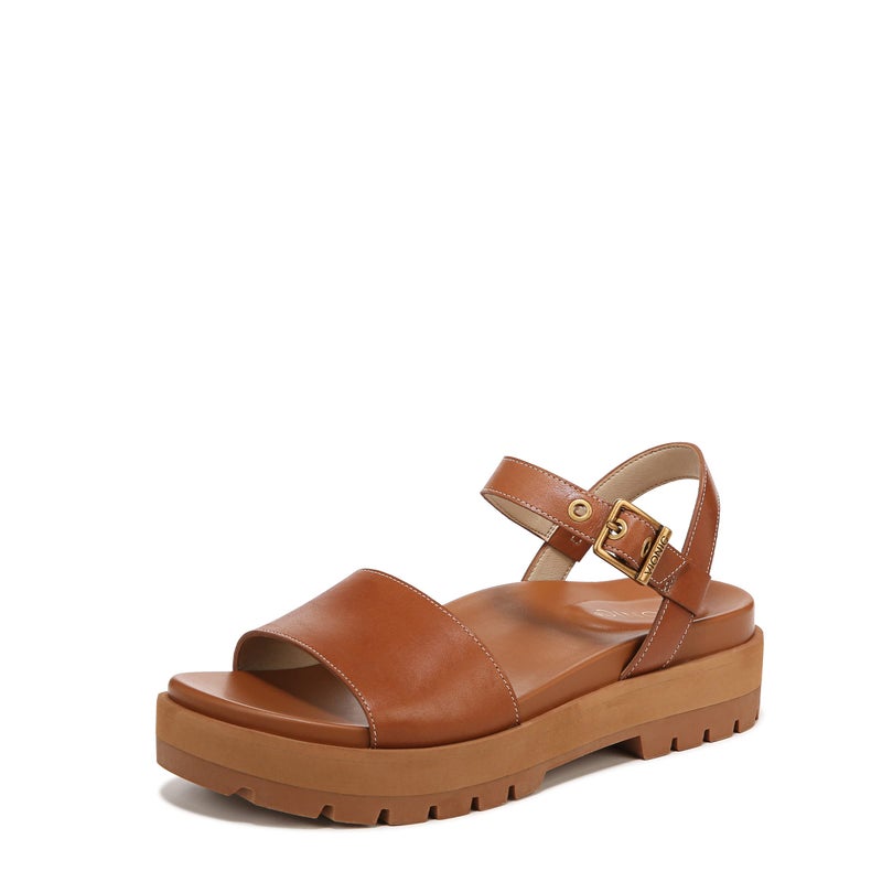 Vionic Women's Onyx Jamie Toe Adusjtable Strap Sandal - Ladies Lug-Sole Platform Sandals with Concealed Orthotic Arch Support, Tan 6 Medium - Image 1