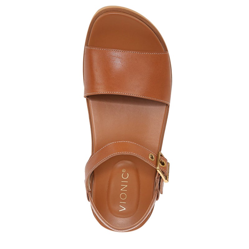 Vionic Women's Onyx Jamie Toe Adusjtable Strap Sandal - Ladies Lug-Sole Platform Sandals with Concealed Orthotic Arch Support, Tan 6 Medium - Image 5