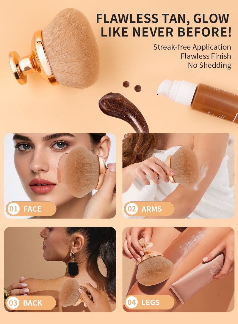 docolor 4-Inch Rose Gold Body Brush - XL Kabuki for Self Tanner, Body Foundation & Sunscreen - Image 3