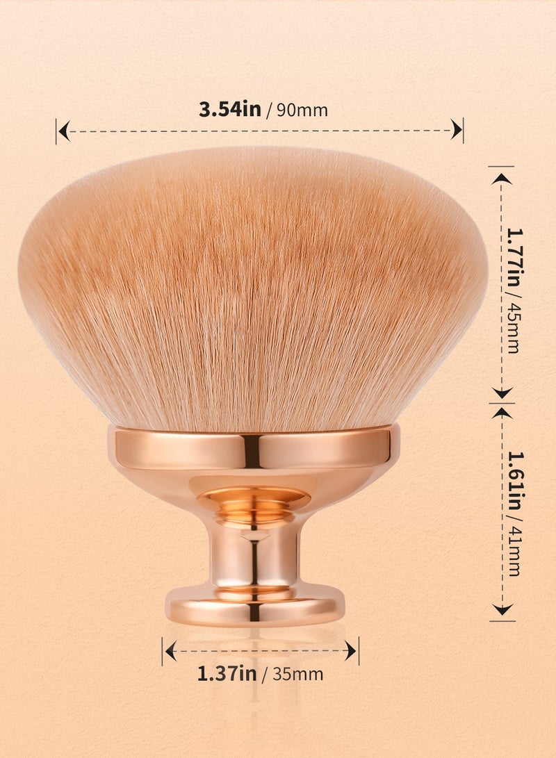 docolor 4-Inch Rose Gold Body Brush - XL Kabuki for Self Tanner, Body Foundation & Sunscreen - Image 2