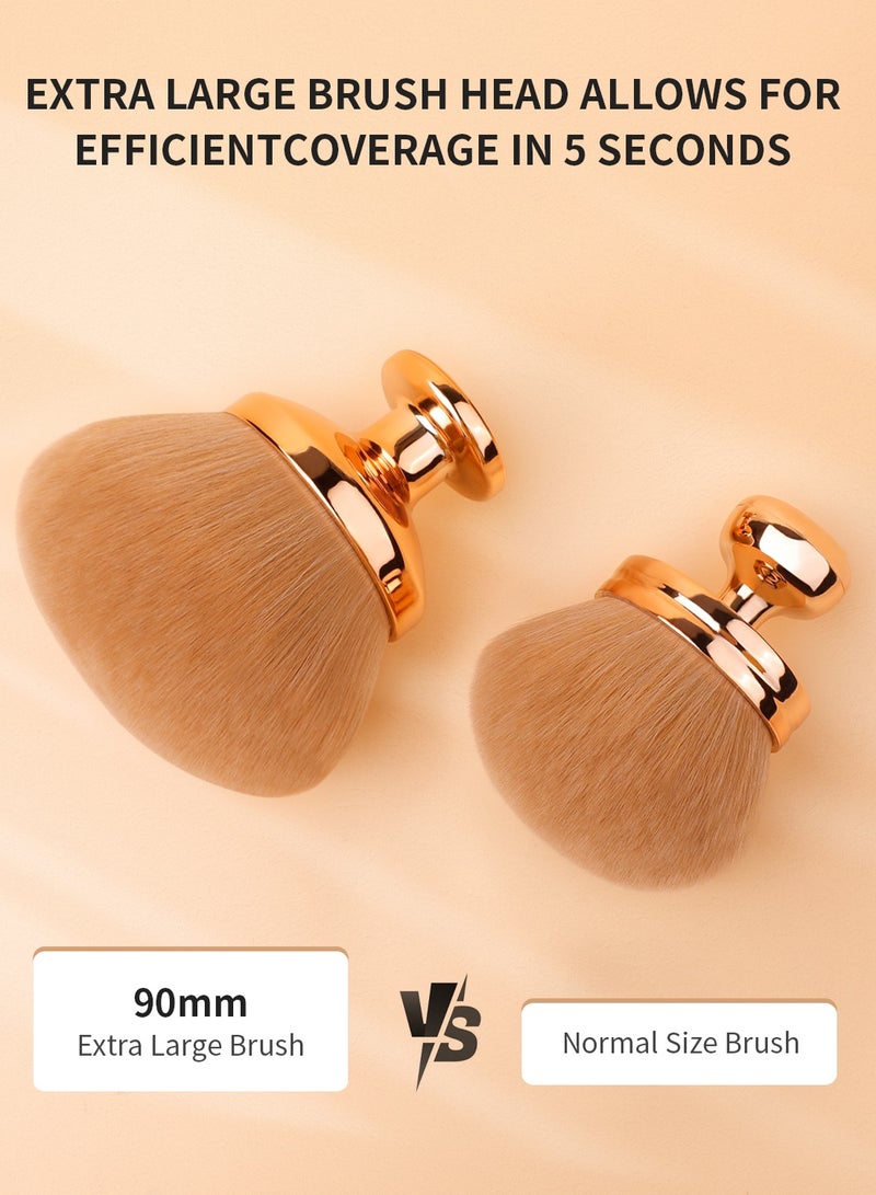 docolor 4-Inch Rose Gold Body Brush - XL Kabuki for Self Tanner, Body Foundation & Sunscreen - Image 5