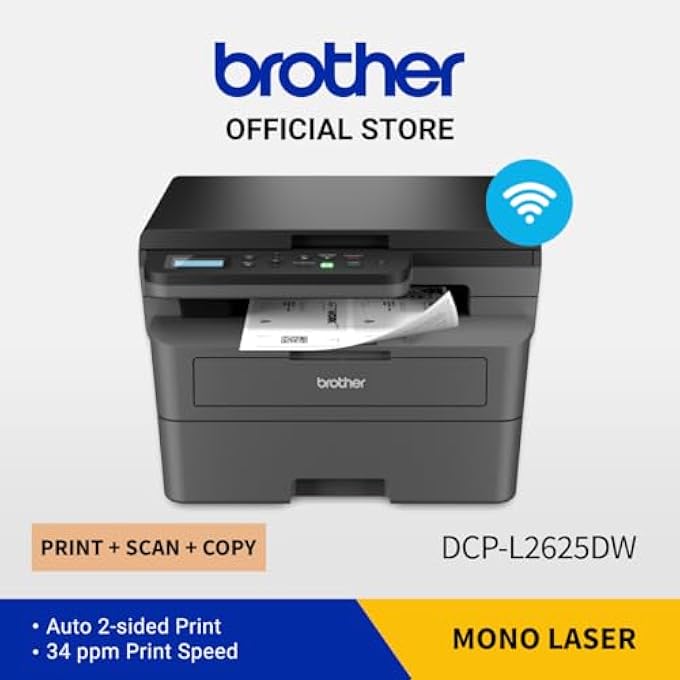 WIRELESS ALL IN ONE MONOCHROME LASER PRINTER, DCP-L2625DW, AUTOMATIC 2 SIDED PRINT, MOBILE PRINTING & SCANNING, NETWORK & HIGH SPEED USB CONNECTIVITY, HIGH YIELD INK TONER, BLACK - Image 2
