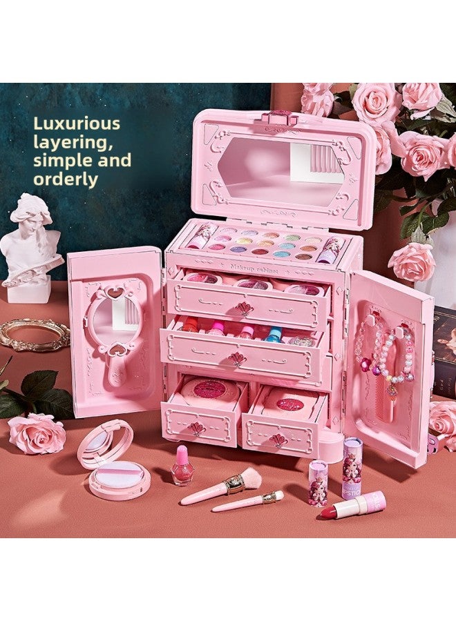 مجموعة مستحضرات التجميل للأطفال من Crossborder، ألعاب منزلية، مكياج قابل للغسل، خزانة ملابس الأميرة، هدية عيد ميلاد للبنات - اللون: XLX-1019 【مشمشي】 - Image 4