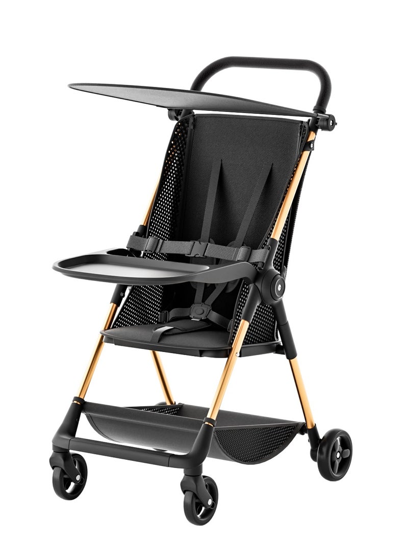Generic Ultra-Lightweight Stroller with Breathable Backrest, One-Hand Fold, 4-Wheel Shock Absorption, and Extra-Wide Seat for Ultimate Comfort and Stability  - Image 3