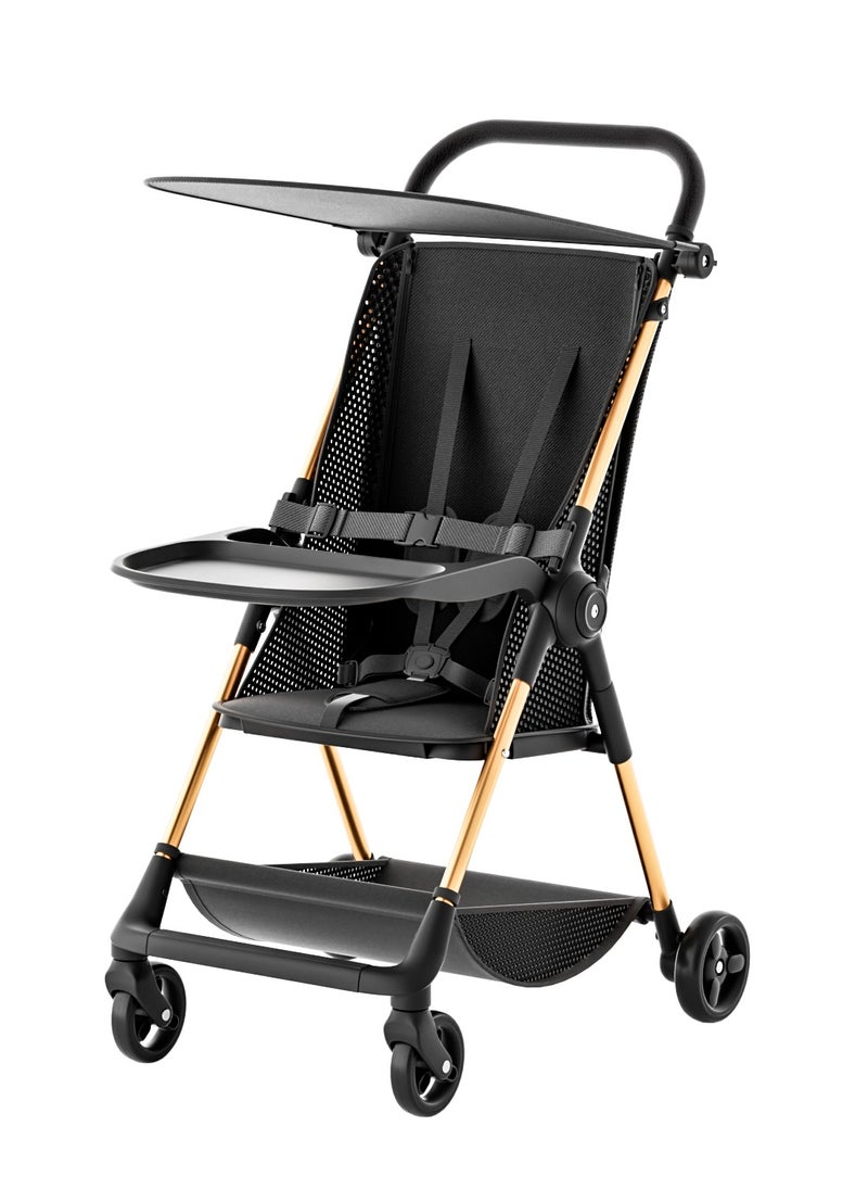 Generic Ultra-Lightweight Stroller with Breathable Backrest, One-Hand Fold, 4-Wheel Shock Absorption, and Extra-Wide Seat for Ultimate Comfort and Stability  - Image 4
