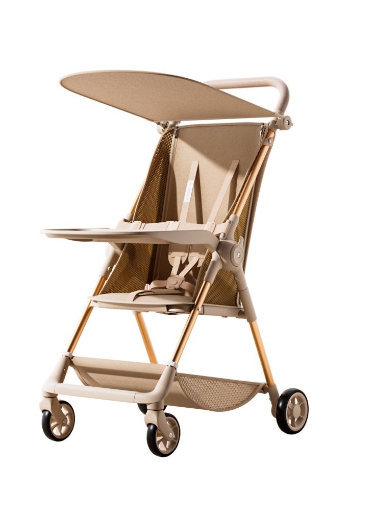 Generic Ultra-Lightweight Stroller with Breathable Backrest, One-Hand Fold, 4-Wheel Shock Absorption, and Extra-Wide Seat for Ultimate Comfort and Stability  - Image 5