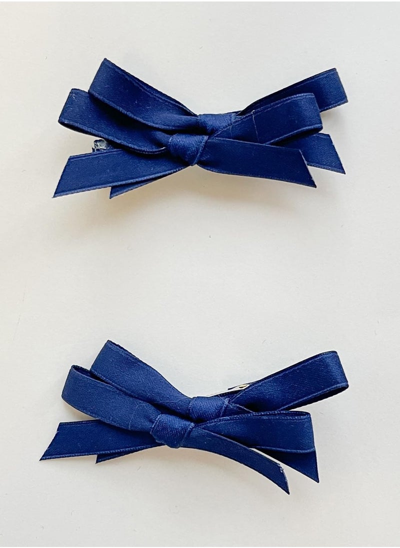 GO Fashion Hair Clips Set, Cute Hair Barrettes Bobby Pins, Fancy Hairpin Accessories Headwear Styling Tools, Gifts for Women Girls Decorative Wedding (Blue Ribbon 4 in 1)  - Image 4