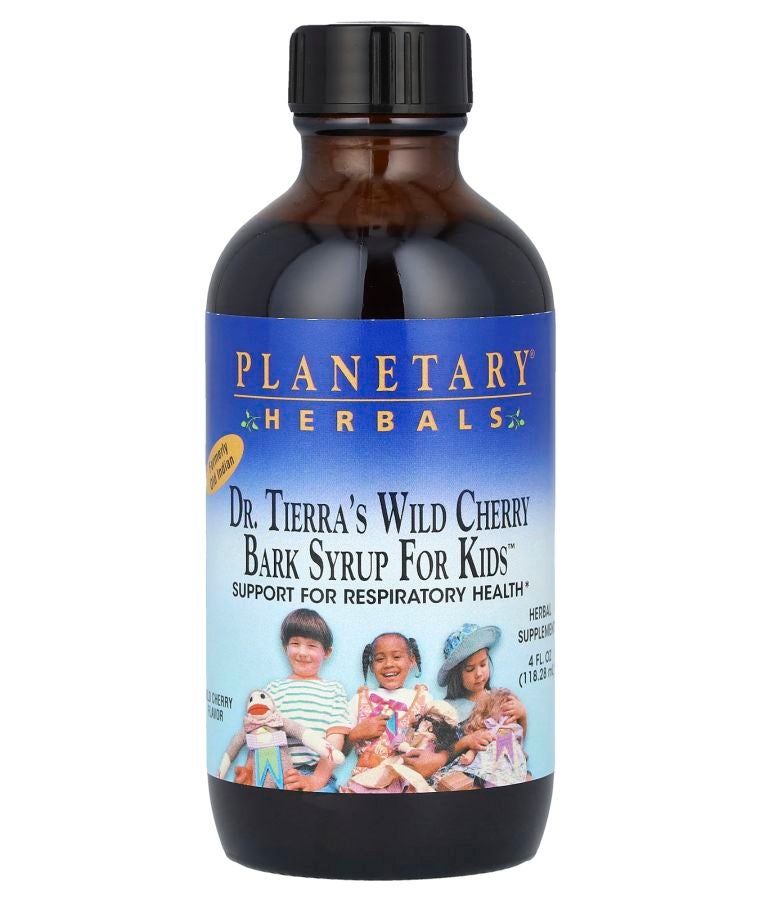 PLANETARY HERBALS Dr. Tierra's Wild Cherry Bark Syrup For Kids Wild Cherry 4 fl oz (118.28 ml)
