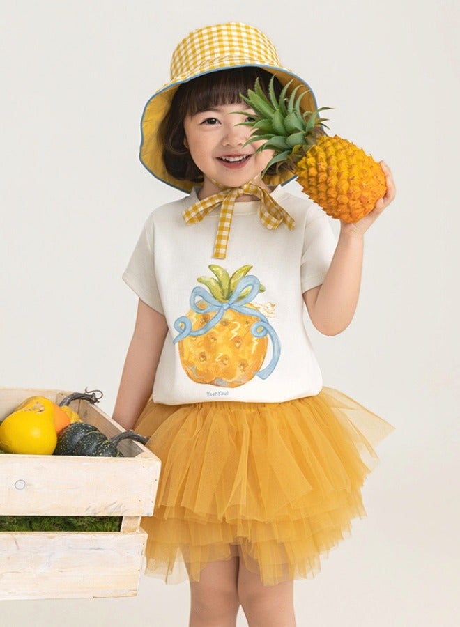 Yoehyaul Girls Layered Tulle Skirt – Yellow Soft Mesh Elastic Waist Partywear Skirt - Image 2