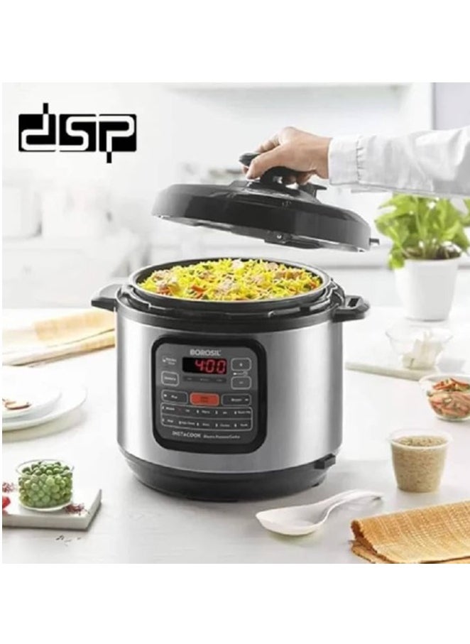 سبيس شوب حلة طهي الأرز الرقمية متعددة الوظائف DSP سعة 5.0 لتر، 700 واط،12 برنامج طهي، KB5004  فضي/أسود  - Image 2
