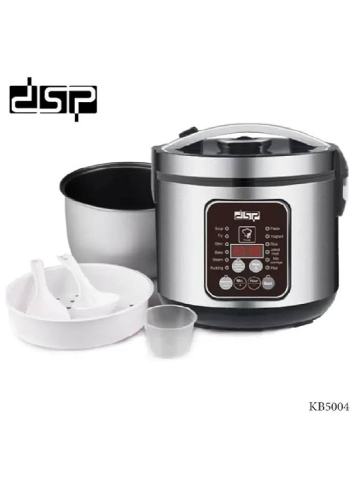 سبيس شوب حلة طهي الأرز الرقمية متعددة الوظائف DSP سعة 5.0 لتر، 700 واط،12 برنامج طهي، KB5004  فضي/أسود  - Image 3