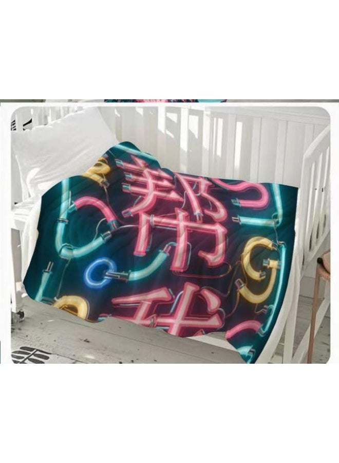general Baby and children's cartoon flannel thin blanket (warm and comfortable, suitable for sleep, game use) 70cm*100cm - Image 2