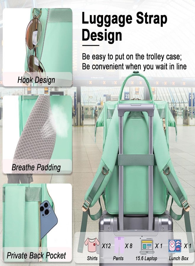 Weitars Lunch Backpack - 15.6 Inch Laptop Backpack for Women, Travel & Work, Lightgreen, L12‘’ * W9‘’* H17‘‘, Travel Backpacks Lunch Backpack - Image 5