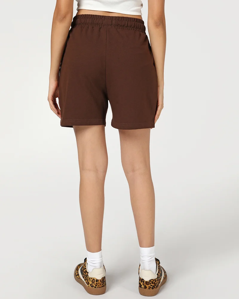 bewakoof  Women's Shaved Chocolate Brown Shorts for Women | Best Price UAE