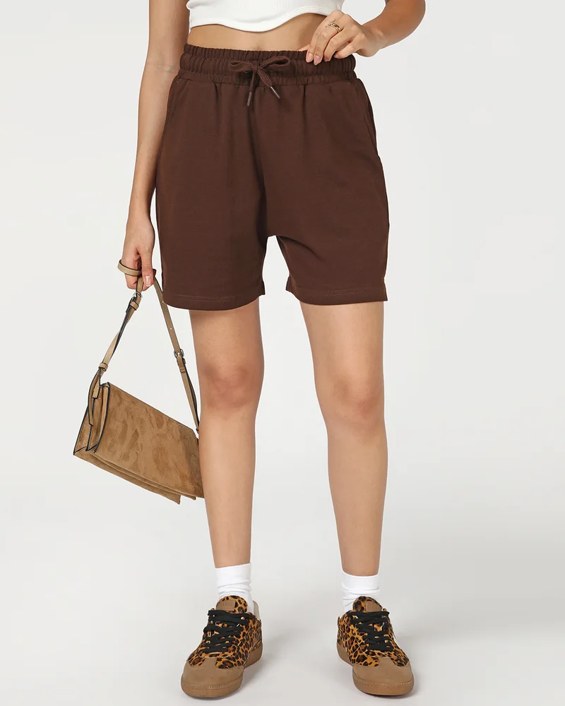 بيواكوف Women's Shaved Chocolate Brown Shorts