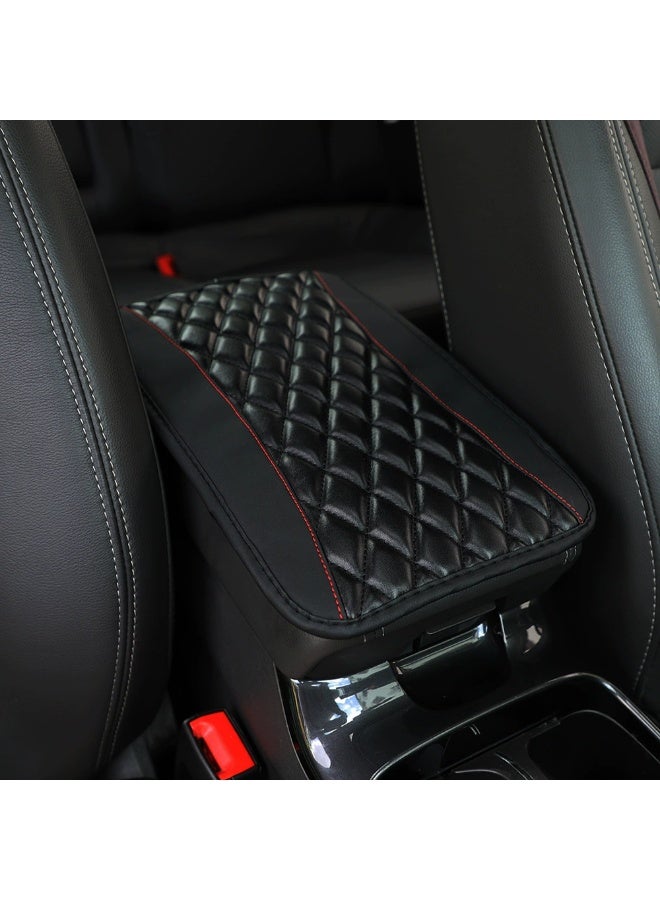 COYO Car Center Console Cushion Pad, Universal Leather Waterproof Armrest Seat Box Cover Protector,Comfortable Car Decor Accessories Fit for Most Cars, Vehicles, SUVs (Black) - Image 1
