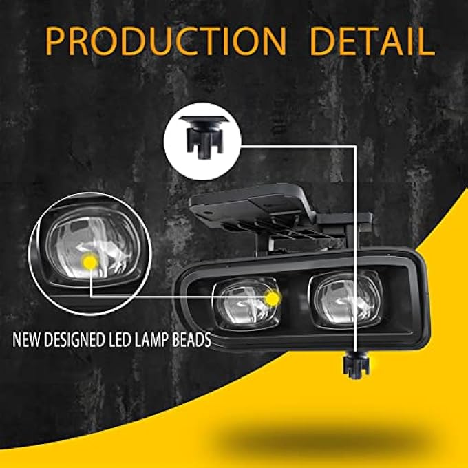 BOXLIGHT Led Fog Lights Compatible With 19992002 Gmc Sierra 2000 2001 2002 2003 2004 2005 2006 Gmc Yukon Driving Fog Lights Clear Lens - Image 5