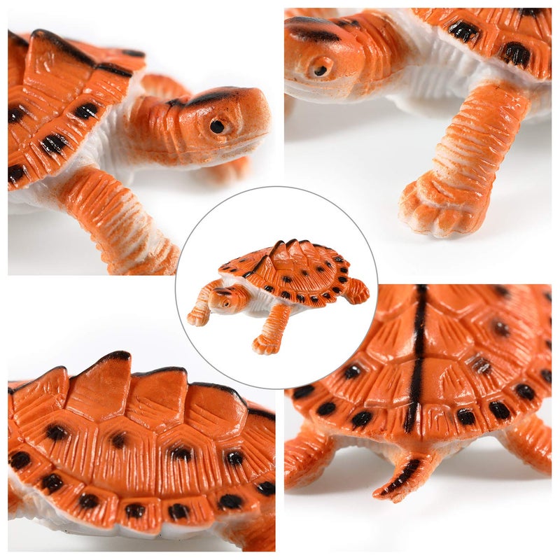 Bememo Bememo 16 Pcs Plastic Turtles Party Decorations Small Sea Turtles Toys Mini Realistic Plastic Ocean Animals Figures Bath Fake Tortoises Educational Toy for Birthday Party Gifts - Image 4