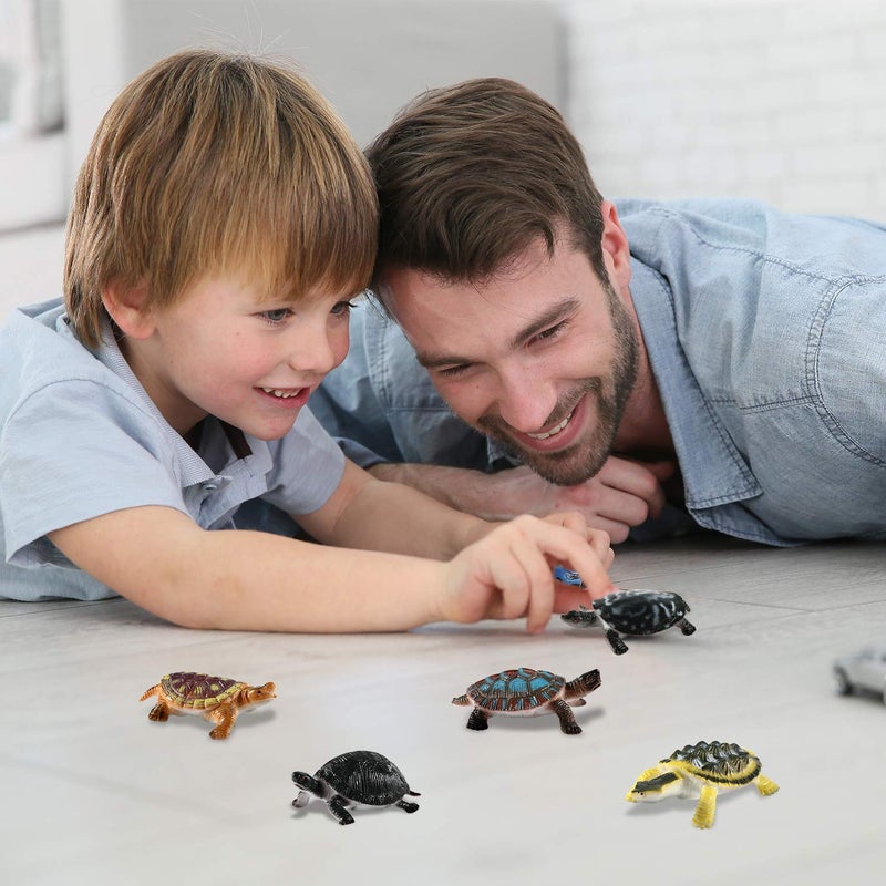 Bememo Bememo 16 Pcs Plastic Turtles Party Decorations Small Sea Turtles Toys Mini Realistic Plastic Ocean Animals Figures Bath Fake Tortoises Educational Toy for Birthday Party Gifts - Image 5